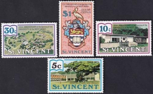 Potov znmky Svt Vincent 1973 Zpadoindick univerzita Mi# 339-42