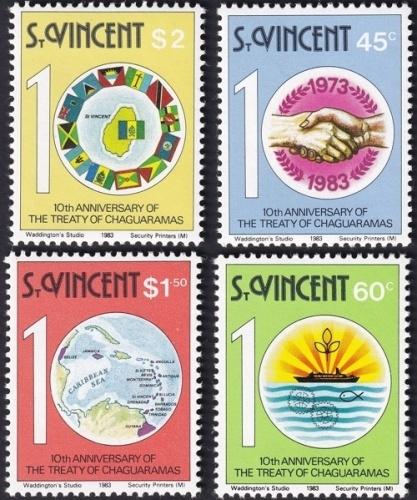 Potov znmky Svt Vincent 1983 Smlouva z Chaguaramas Mi# 656-59