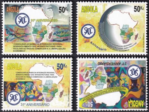 Potov znmky Angola 2011 Spol. rozvoje jin Afriky, 31. vroie Mi# 1848-51