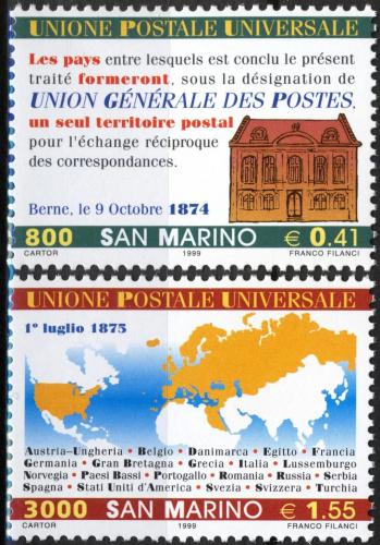 Potov znmky San Marino 1999 UPU, 125. vroie Mi# 1836-37