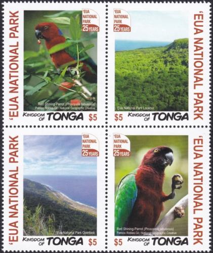 Potov znmky Tonga 2017 Papouek ervenoleskl, NP Eua Mi# 2146-49 Kat 26