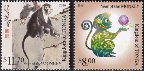 Potov znmky Tonga 2015 nsk nov rok, rok opice Mi# 2062-63 Kat 25