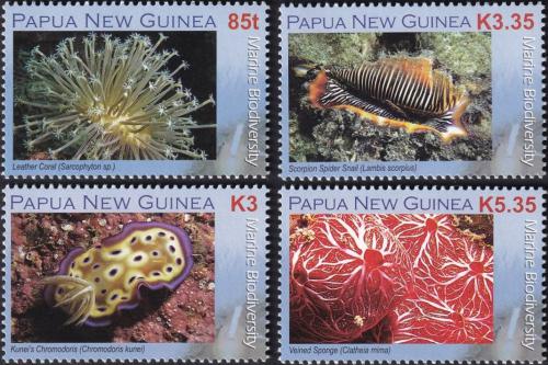 Potov znmky Papua Nov Guinea 2008 Morsk fauna Mi# 1300-03 Kat 10