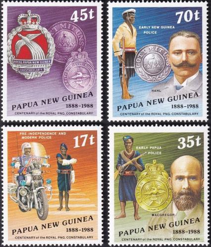 Potov znmky Papua Nov Guinea 1988 Krovsk policie Mi# 567-70