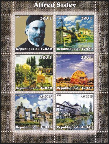 Potov znmky ad 2002 Umenie, Alfred Sisley IB Mi# 2322-27 Bogen Kat 8.50