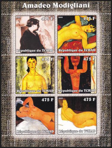 Potov znmky ad 2002 Umenie, Amadeo Modigliani IB Mi# 2364-69 Bogen Kat 13