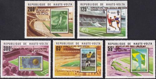 Potov znmky Horn Volta 1979 MS ve futbale erven pretla RARITA Mi# 740-44