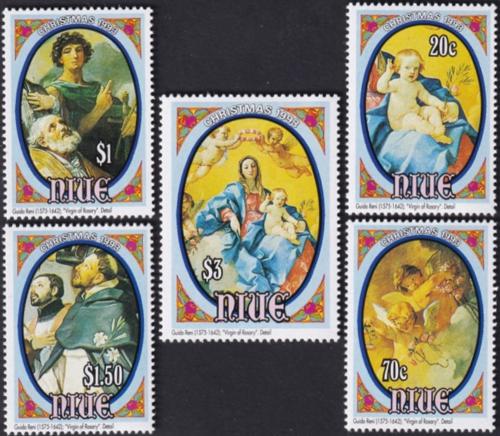 Potov znmky Niue 1993 Vianoce, umenie, Guido Reni TOP SET Mi# 836-40 Kat 17