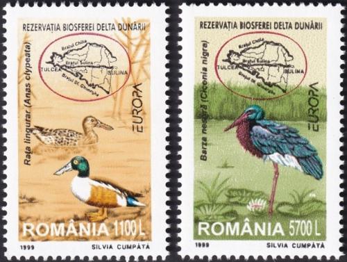 Potov znmky Rumunsko 1999 Eurpa CEPT, nrodn parky, ptci Mi# 5414-15