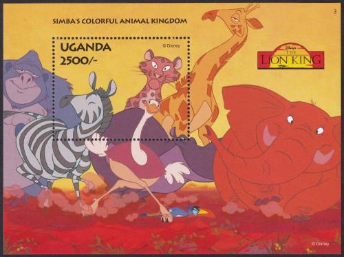 Potovn znmka Uganda 1994 Disney, Lv krl Mi# Block 222