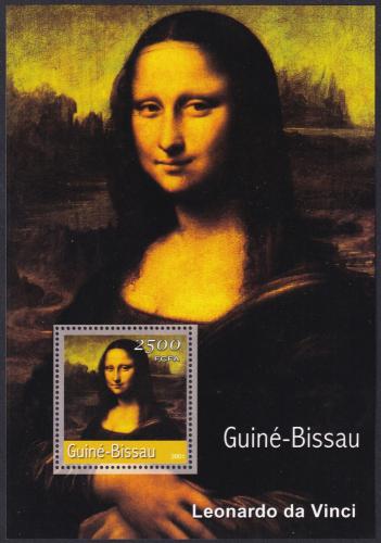 Potov znmka Guinea-Bissau 2001 Umenie, Leonardo da Vinci Mi# Block 341 Kat 8.50