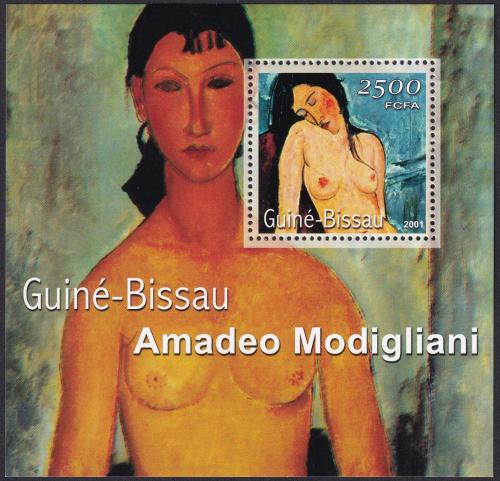 Potov znmka Guinea-Bissau 2001 Umenie, Amedeo Modigliani Mi# Block 346 Kat 8.50