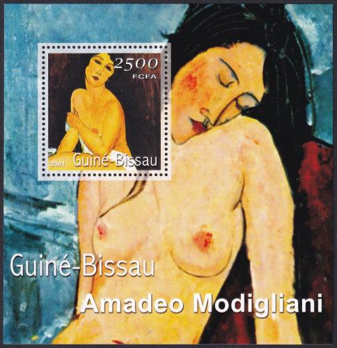 Potov znmka Guinea-Bissau 2001 Umenie, Amedeo Modigliani Mi# Block 347 Kat 8.50