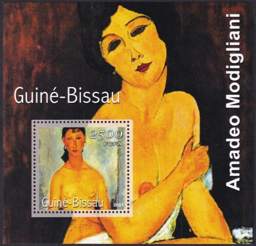 Potov znmka Guinea-Bissau 2001 Umenie, Amedeo Modigliani Mi# Block 348 Kat 8.50