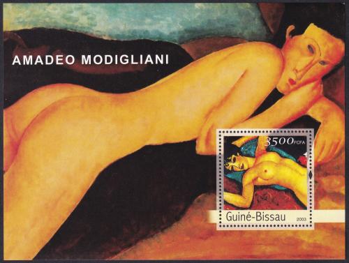 Potov znmka Guinea-Bissau 2003 Umenie, Amedeo Modigliani Mi# Block 440 Kat 16