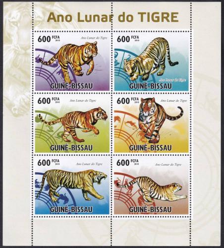 Potov znmky Guinea-Bissau 2010 nsk nov rok, rok tigera Mi# 4856-61 Kat 14