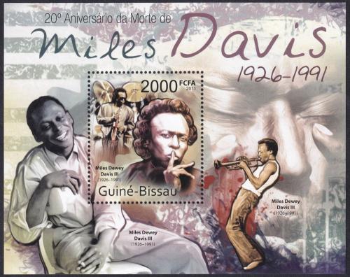 Potov znmka Guinea-Bissau 2011 Miles Davis, jazz Mi# Block 930 Kat 8