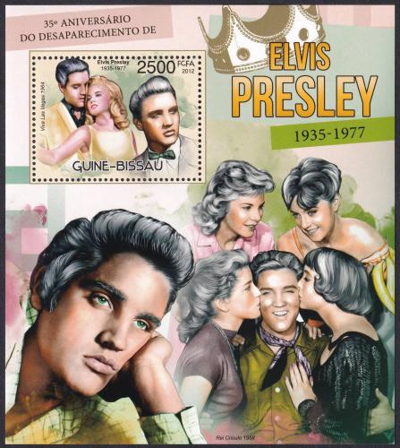 Potov znmka Guinea-Bissau 2012 Elevys Presley Mi# Block 1056 Kat 10