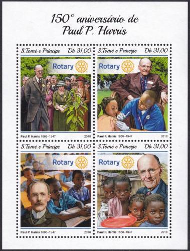 Potov znmky Svt Tom 2018 Paul Harris, Rotary Intl. Mi# 7928-31 Kat 12