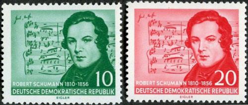 Potov znmka DDR 1956 Robert Schumann Mi# 541-42 Kat 9.50