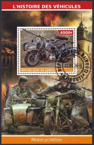 Potov znmka Dibutsko 2015 Historick motocykly 1F Mi# N/N