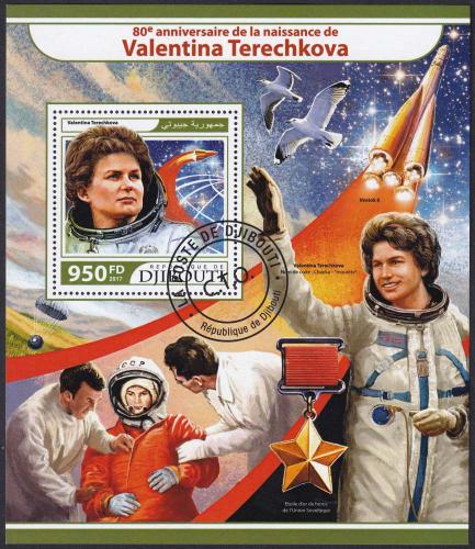 Potov znmka Dibutsko 2017 Valentina Trekovov 1F Mi# Block 728 Kat 10