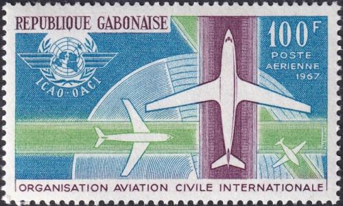 Potov znmka Gabon 1967 Civiln letectvo Mi# 277