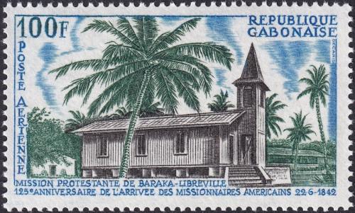 Potov znmka Gabon 1967 Protestantsk kostol Mi# 287