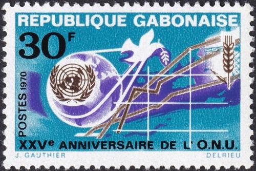 Potov znmka Gabon 1970 Vro OSN Mi# 377