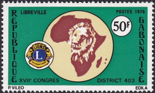 Potov znmka Gabon 1975 Kongres Lions Intl. Mi# 560