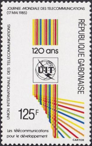 Potov znmka Gabon 1985 Svtov den telekomunikace, ITU Mi# 935