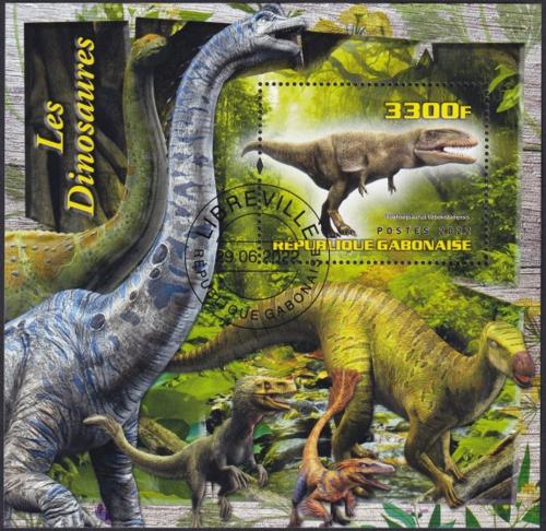 Potov znmka Gabon 2022 Dinosaury 1B Mi# N/N