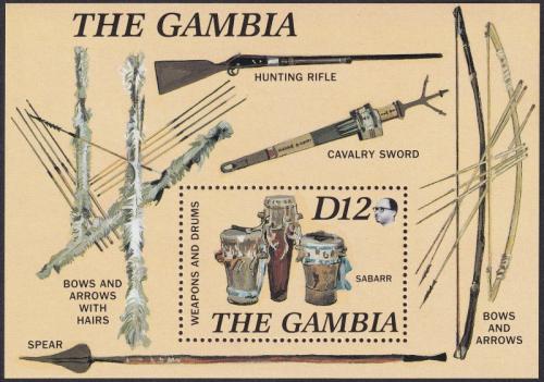 Potov znmka Gambia 1987 Hudobn nstroje Mi# Block 31