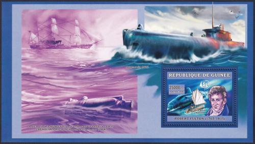 Potov znmka Guinea 2006 Robert Fulton a ponorka Nautilus Mi# Block 1058