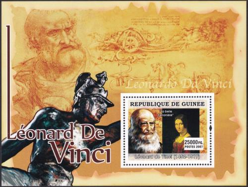 Potov znmka Guinea 2007 Umenie, Leonardo da Vinci Mi# Block 1242 Kat 7