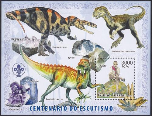 Potov znmka Guinea-Bissau 2006 Skauti a dinosaury 1A Mi# Block 566 Kat 12