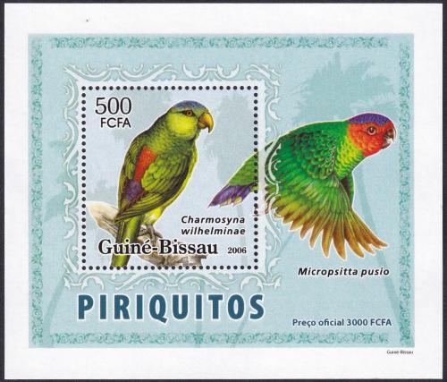 Potov znmka Guinea-Bissau 2007 Papagje DELUXE Mi# 3594 Block