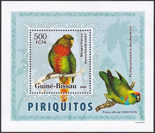 Potov znmka Guinea-Bissau 2007 Papagje DELUXE Mi# 3596 Block