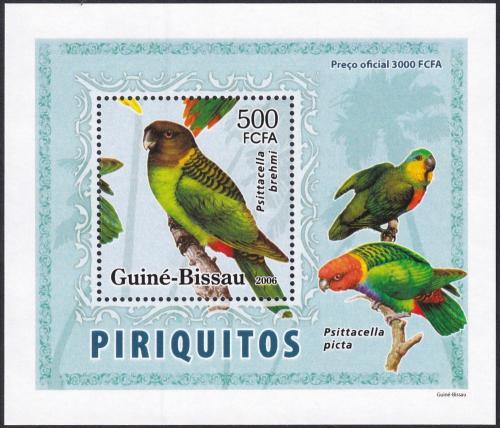 Potov znmka Guinea-Bissau 2007 Papagje DELUXE Mi# 3597 Block