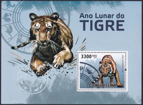 Potov znmka Guinea-Bissau 2010 nsk nov rok, rok tigera Mi# Block 814 Kat 13