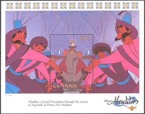 Potov znmka Guyana 1993 Disney, Aladdin Mi# Block 370