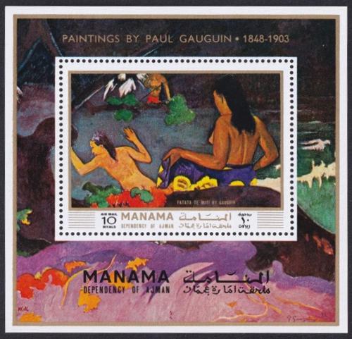 Potov znmka Manma 1971 Umenie, Paul Gauguin Mi# Block 169 A Kat 10