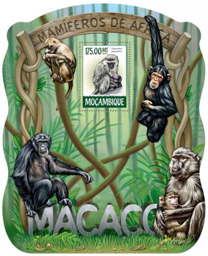 Potov znmka Mozambik 2015 Opice Mi# Block 1036 Kat 10