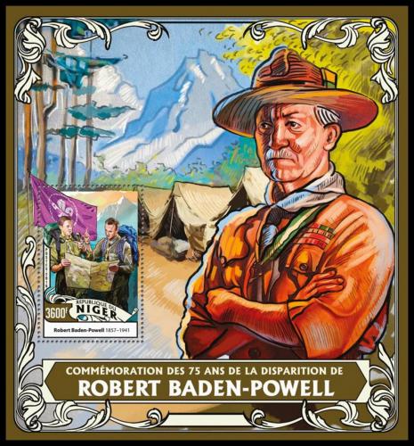 Potov znmka Niger 2016 Robert Baden-Powell Mi# Block 513 Kat 14