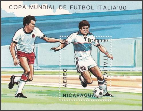 Potov znmka Nikaragua 1989 MS ve futbale Mi# Block 183 