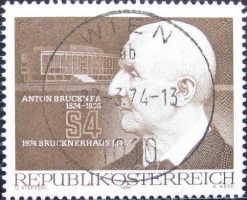 Potov znmka Raksko 1974 Anton Bruckner, skladatel 1A Mi# 1443