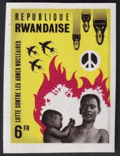 Potov znmka Rwanda 1966 Proti zbranm neperf. Mi# 180 B