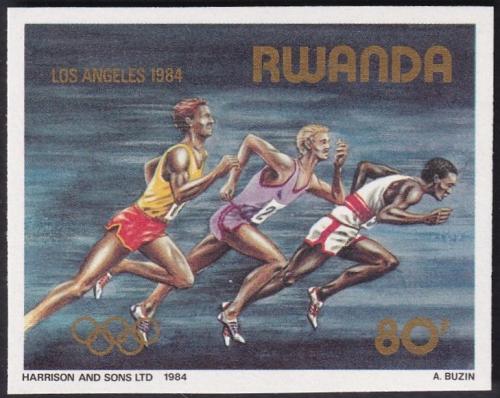 Potov znmka Rwanda 1984 LOH Los Angeles Mi# 1281 B Kat 6.50