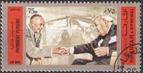 Potov znmka ard 1972 Winston Churchill a prezident Eisenhower Mi# 892