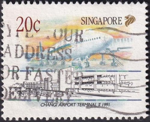 Potov znmka Singapur 1991 Boeing 747 Mi# 629 - zvi obrzok